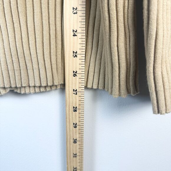 WAYF Cardigan Women 2X Plus Beige Frenchie Ribbed Button Sweater Preppy Boho NWT - Picture 6 of 9